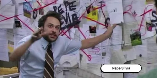 Charlie&rsquo;s Pepe Silvia conspiracy board
